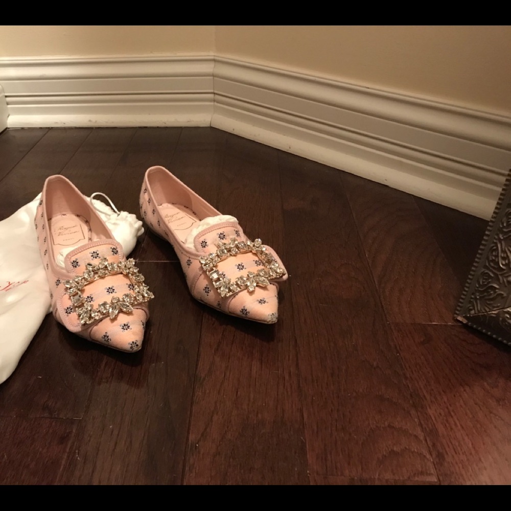 Roger Vivier 10mm printed pink flats - Picture 5 of 7